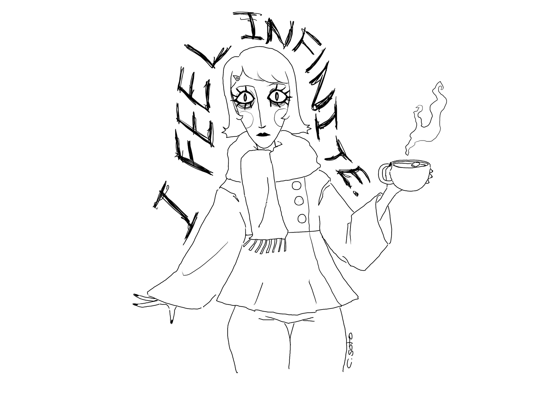 I feel infinite (line art), Digital line art — Carlota Soto