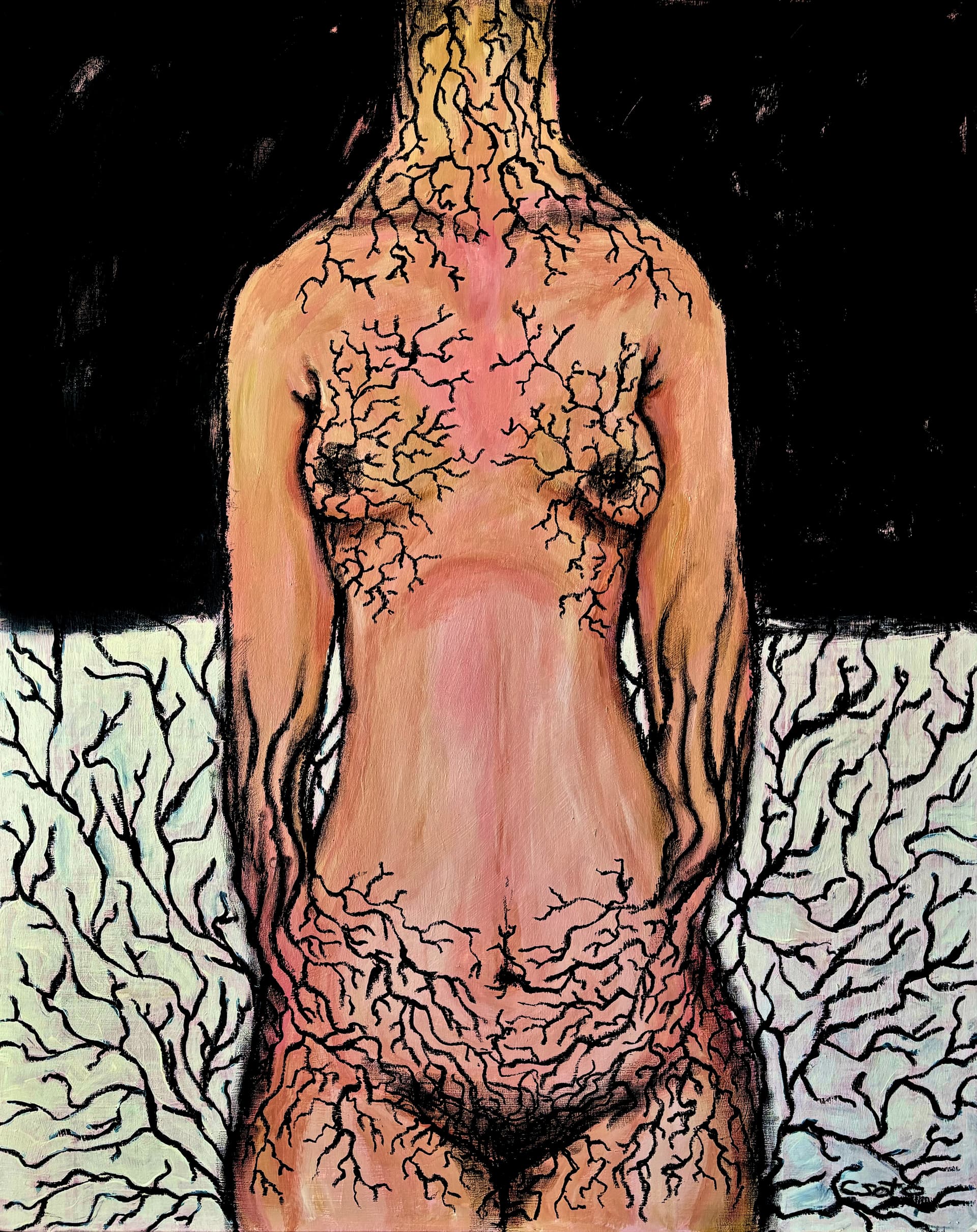 Echar raíces, Acrylic on wood — Carlota Soto