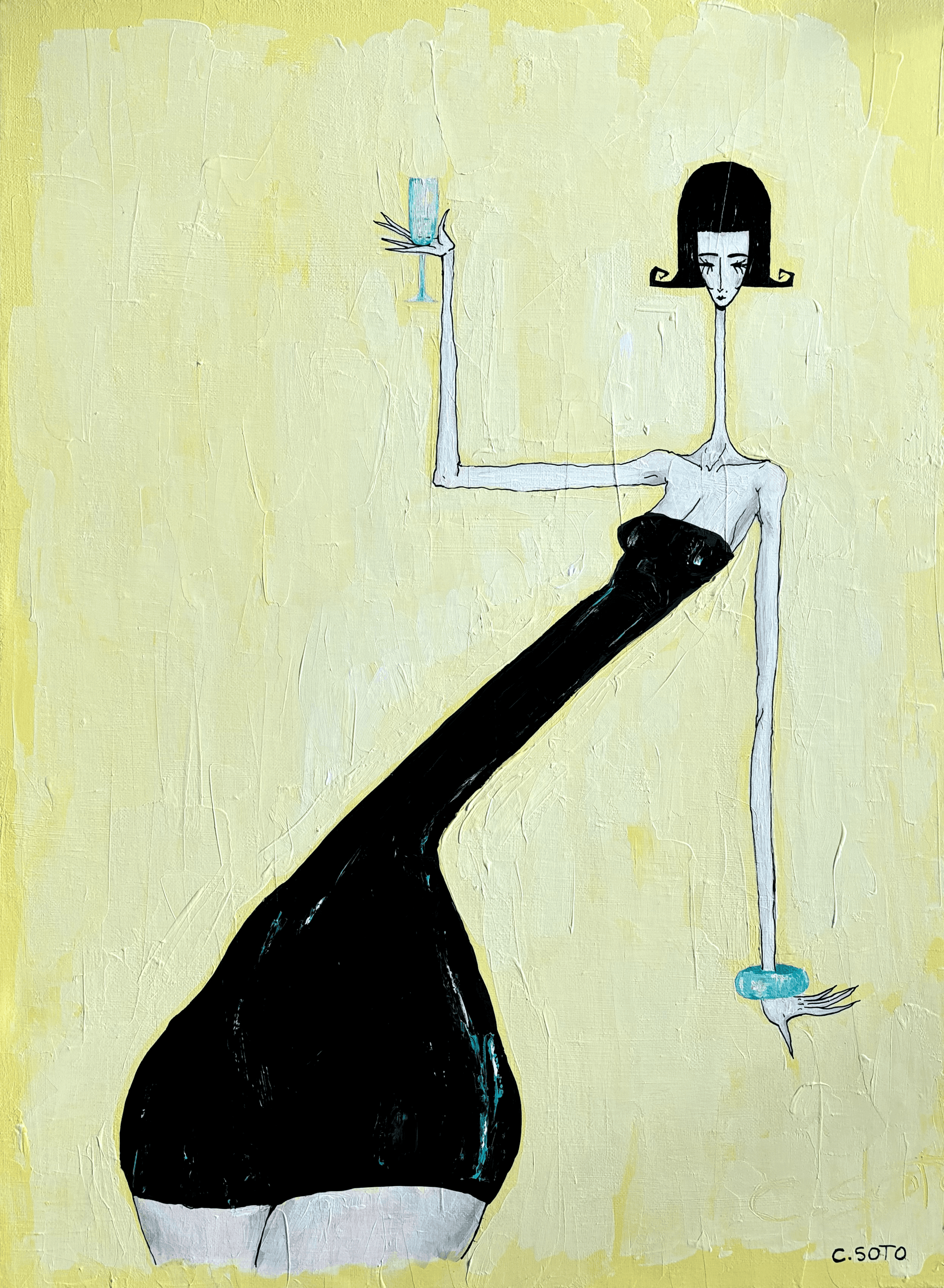 Turquoise vide, Acrylic on canvas — Carlota Soto